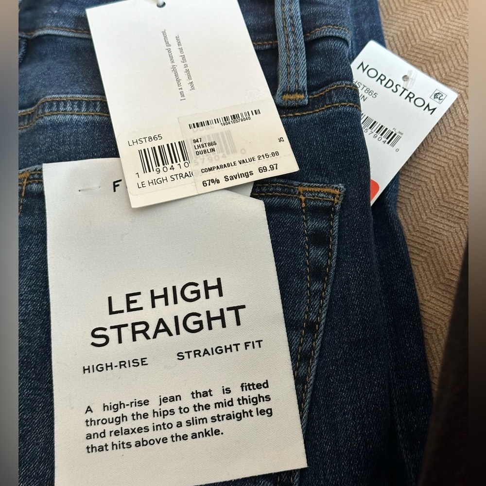 Size 25 FRAME le high straight jeans, brand new with tags